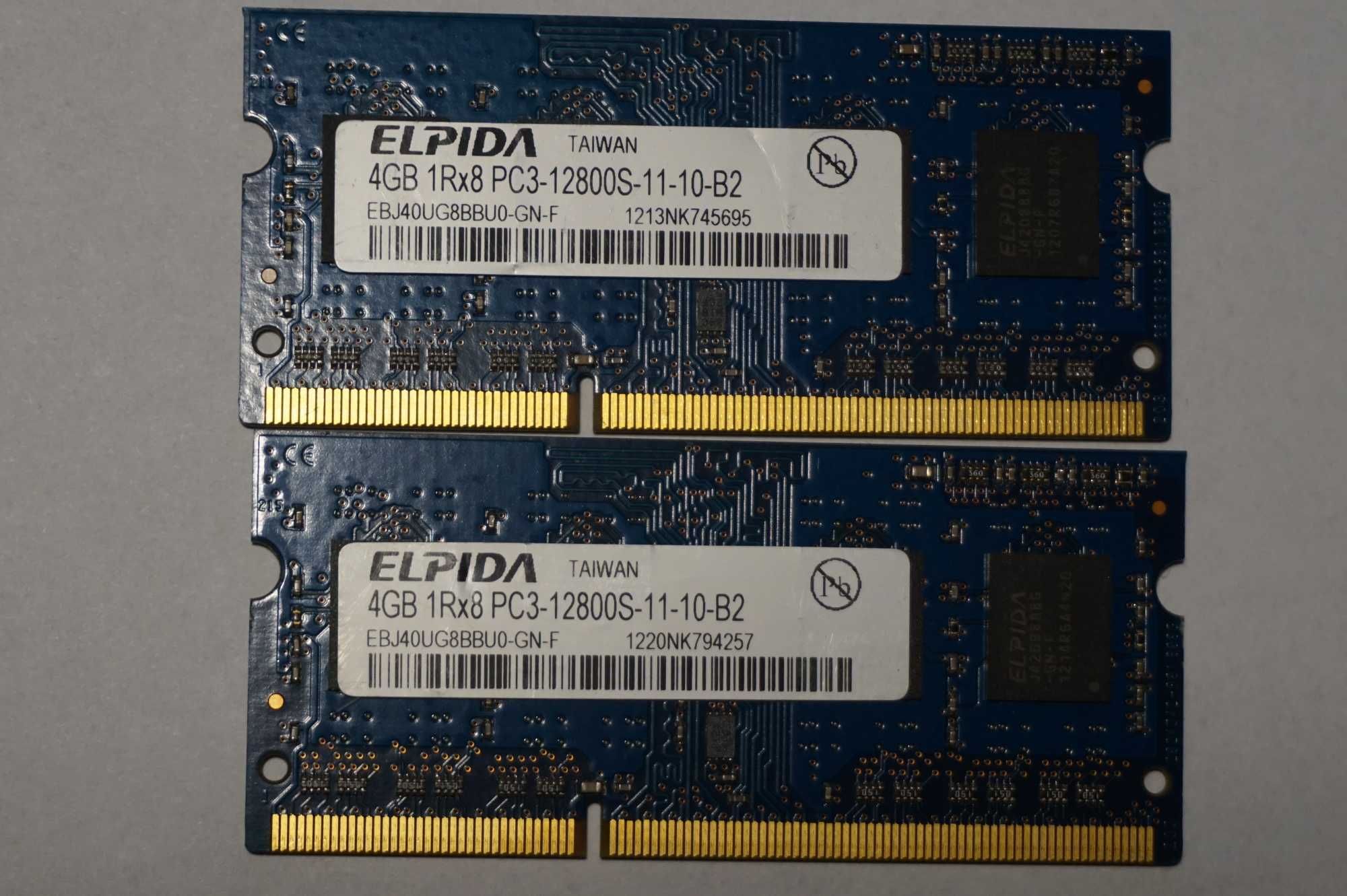 Pamięć Ram laptop DDr3 PC3 2x 4GB Elpida EBJ40UG8BBU0-GN-F hynix sk