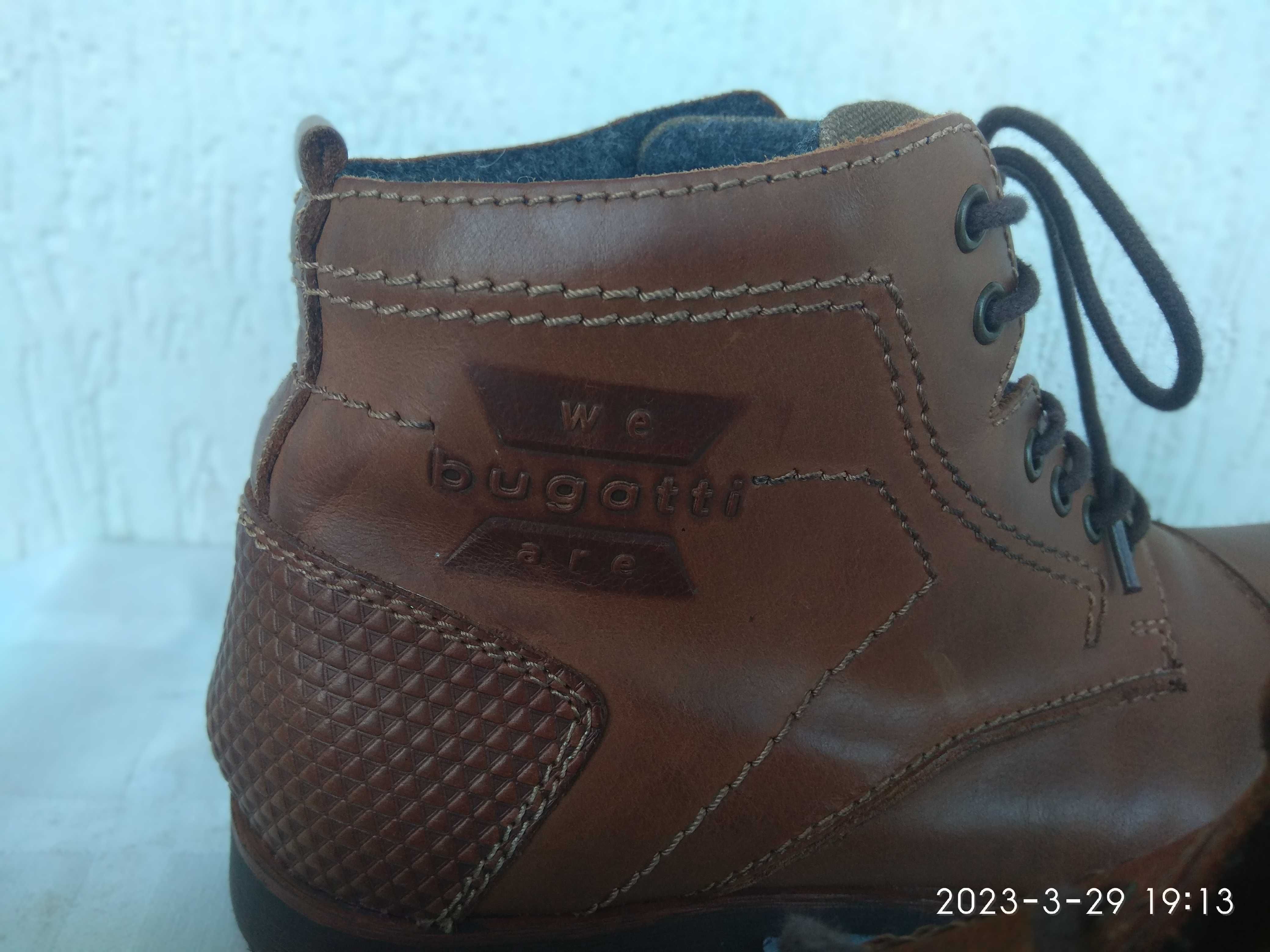 Брендовий,кожанние ботинки bugatti soft fit р.45-45.5