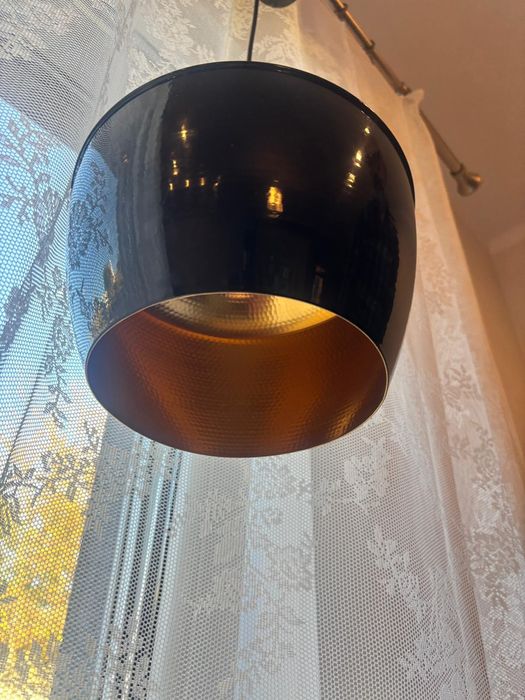 Lampa sufitowa klosz czarno złoty styl loft