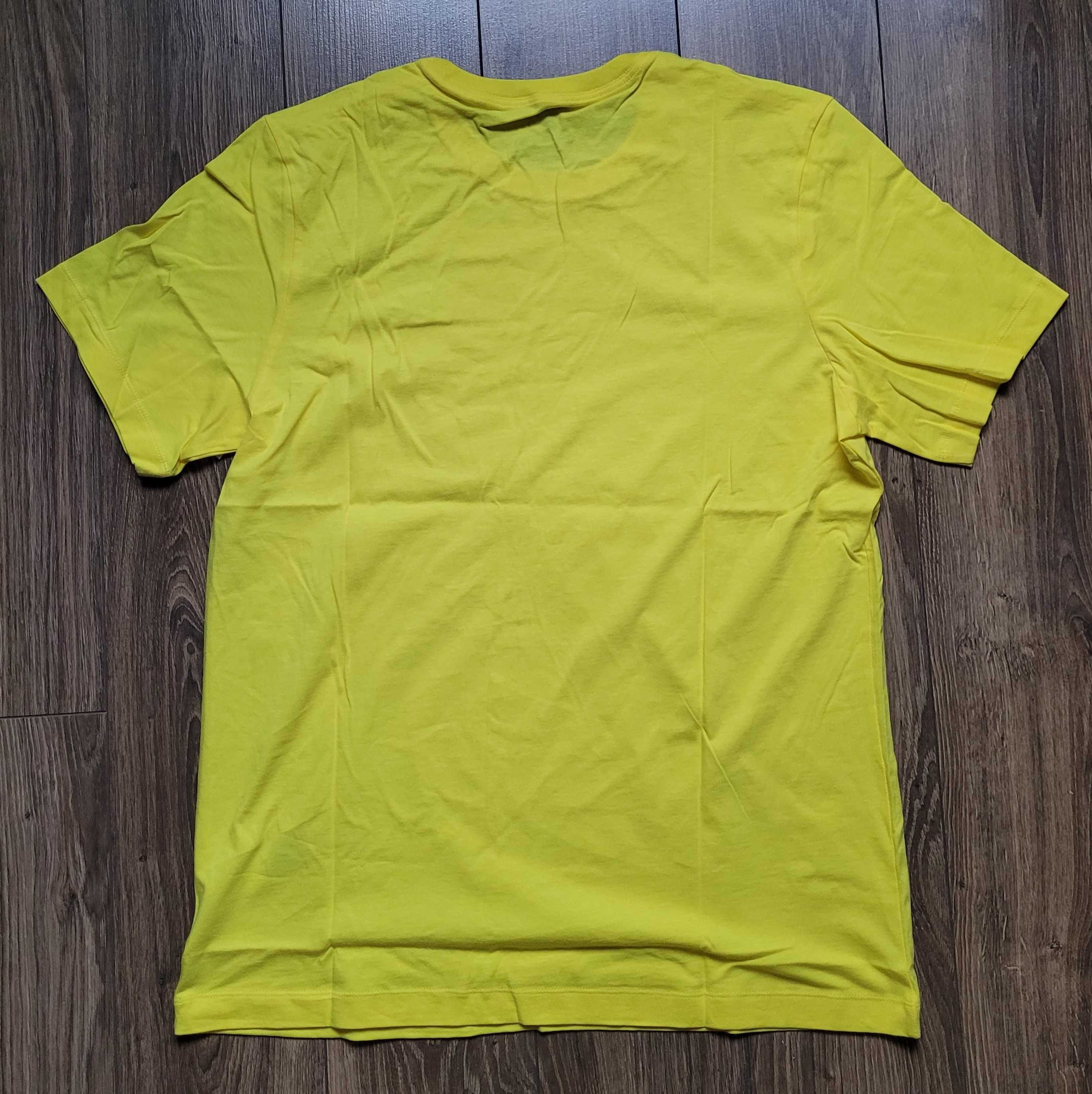 koszulka t-shirt Nike L regular fit żółta 100% bawełna haft logo NOWA