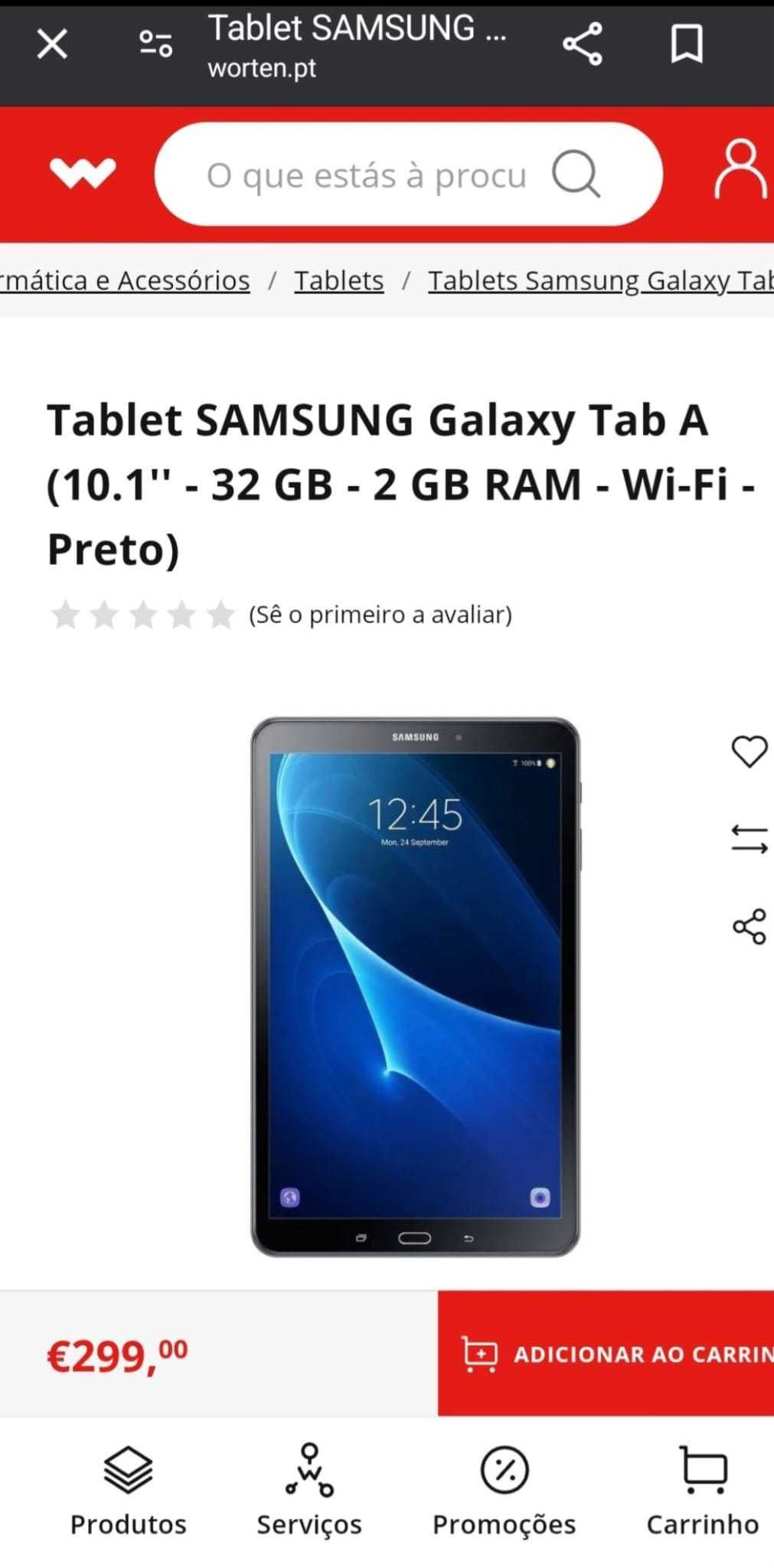 Tablet SAMSUNG Galaxy Tab A 32GB 10.1" Prata COM  CAPA EM PELE