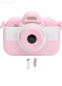 Prezent na dzien dziecka.Różowy aparat fotograficzny Kotek dla dzieci.