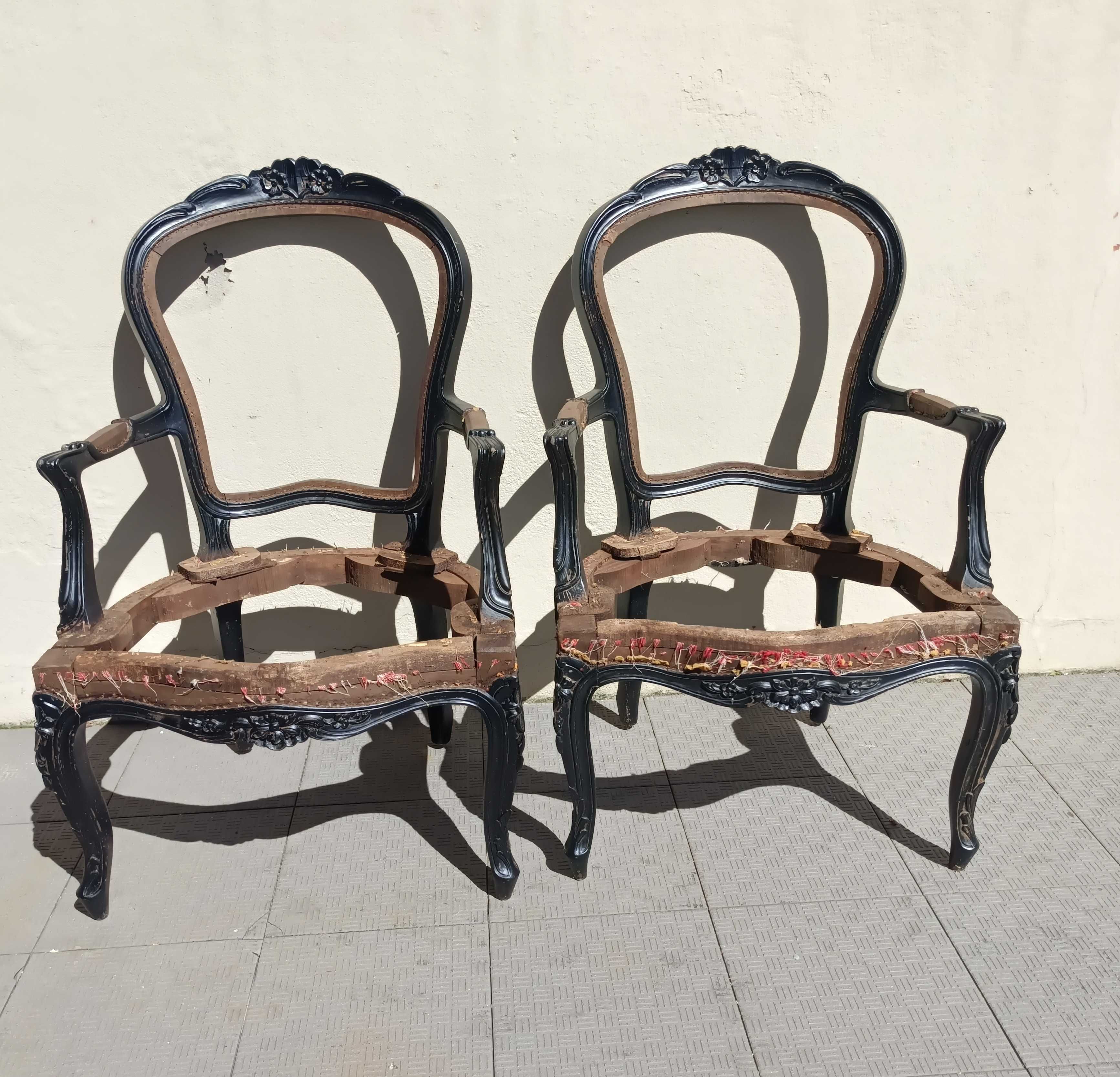 2 Cadeirões Luís XV para restauro