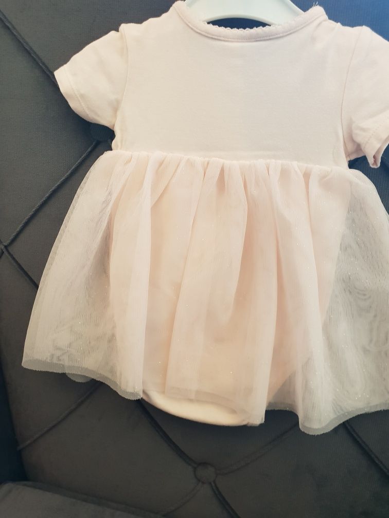Elegancka tiulowa sukienka z body, H&M, 68
