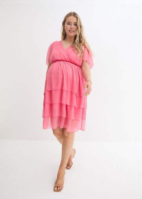 B.P.C sukienka ciążowa różowa z falbankami r.40