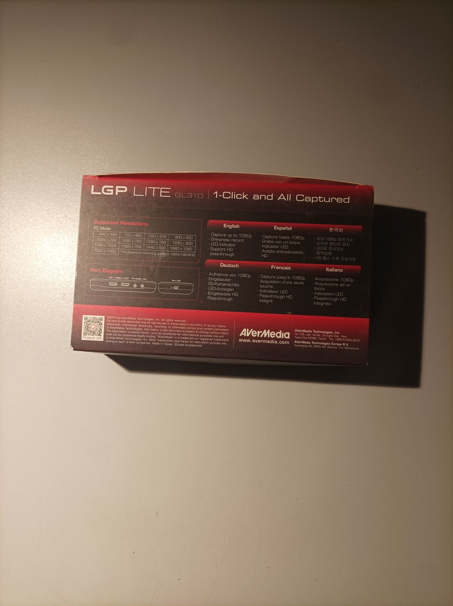 AVerMedia LGP Lite GL310 Karta Przechwytująca w Idealnym Stanie