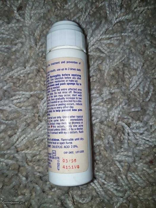 Frasco clearasil cheio, anos 90 para coleccionar