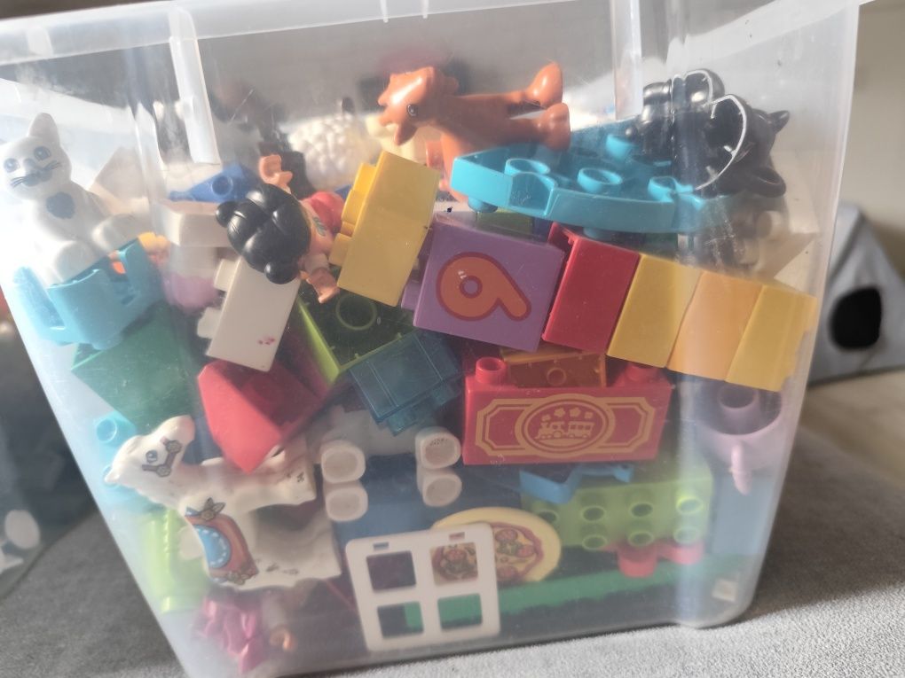 LEGO Duplo klocki ludziki zwierzeta plus podkładka