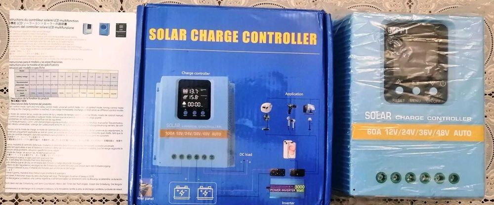 МРРТ 60A контролер заряду АКБ від сонячних панелей 12-24-36-48в PV100V