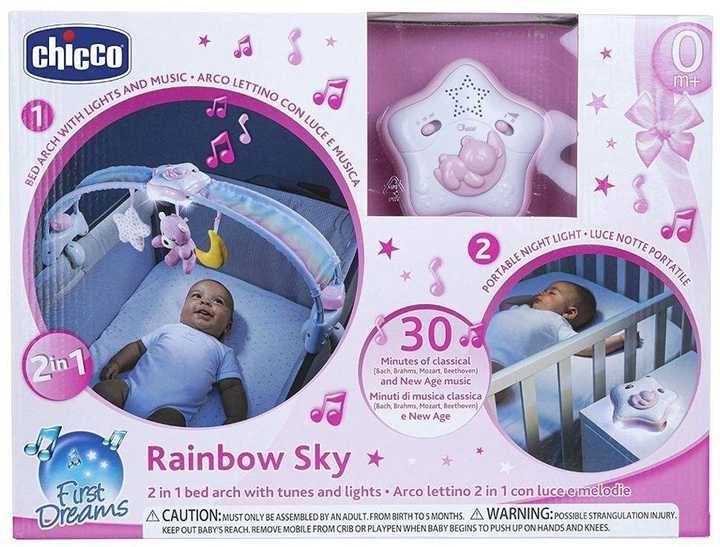 Іграшка-нічник на ліжко Chicco "Веселкове сяйво" Рожева