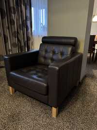 Fotel skórzany skóra Ikea KATLSTAD brązowy jak LANDSKRONA
