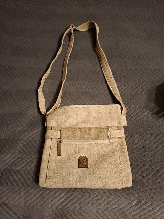 Pojemna kremowa torebka