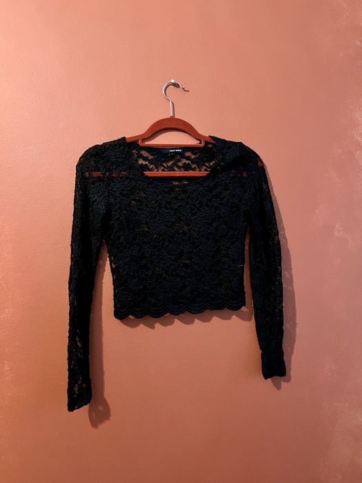 bluzka koronkowa koronka róże crop top Tally Weijl S