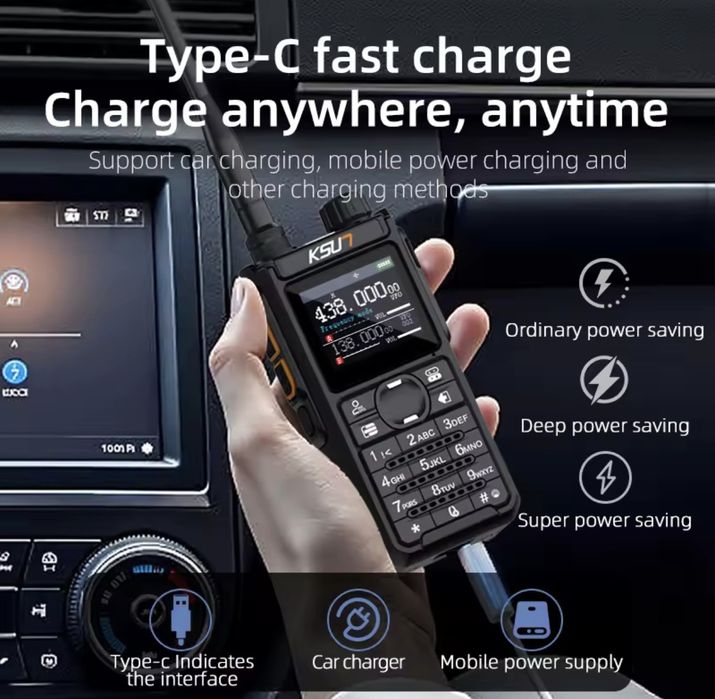 KSUN UV-108D Рація.Нова Full Band VHF UHF Avia AM, SatCom 4000mAh