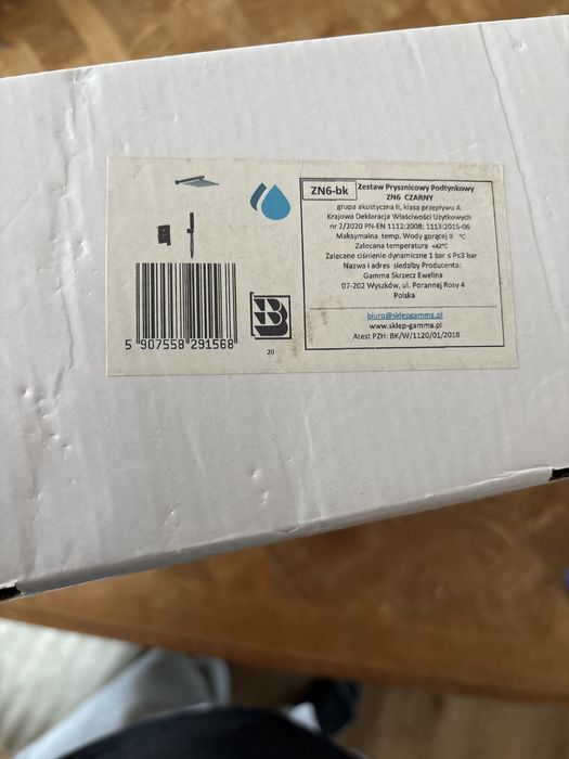 Zestaw prysznicowy podtynkowy ZN6 czarny