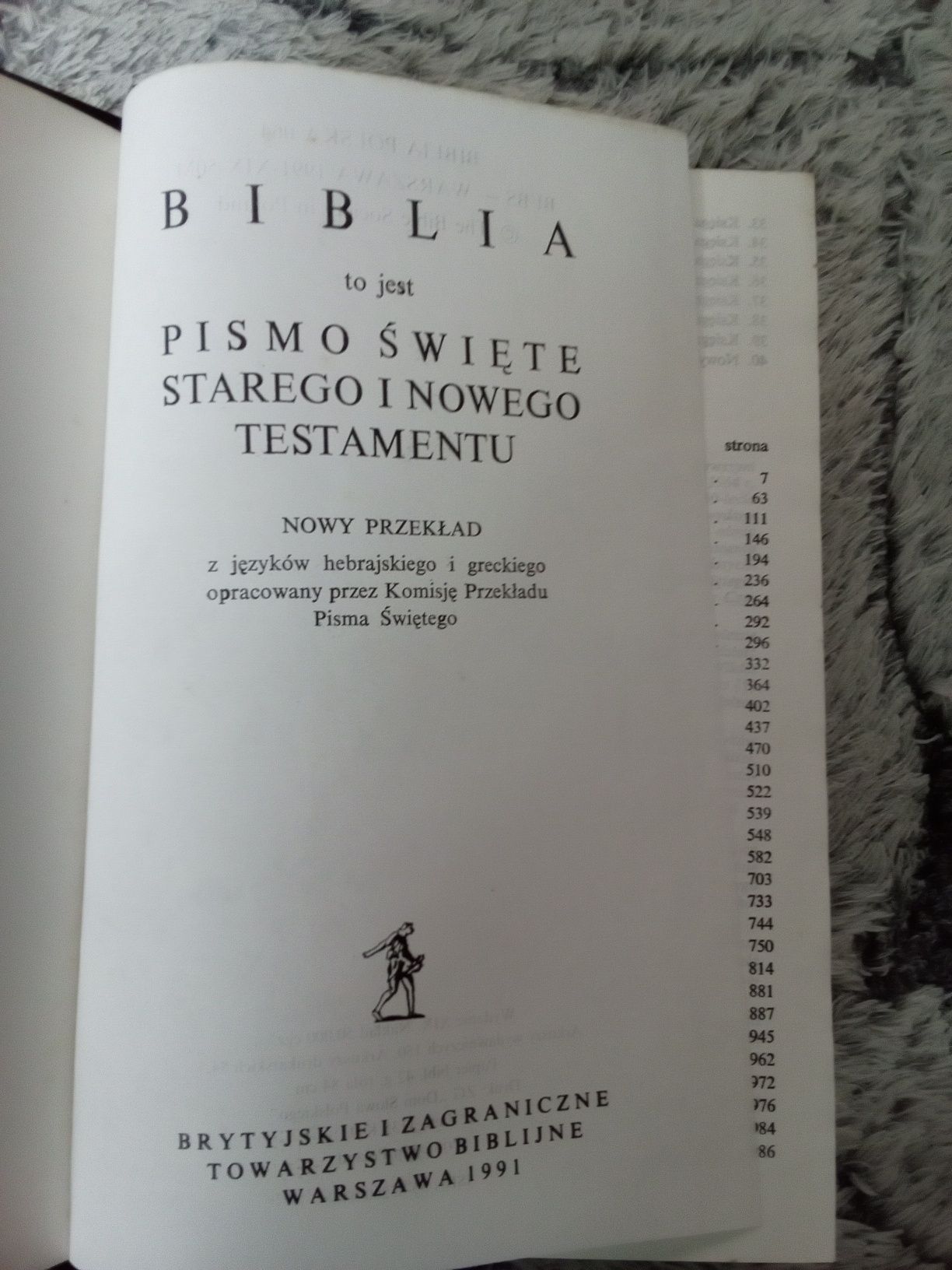 Biblia Brytyjskie i Zagraniczne Towarzystwo Biblijne Warszawa 1991