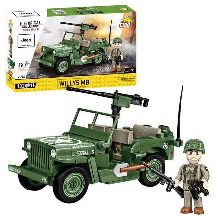 Klocki Cobi 2296 Pojazd Jeep Willys Mb  Hc Ww2 132 El.