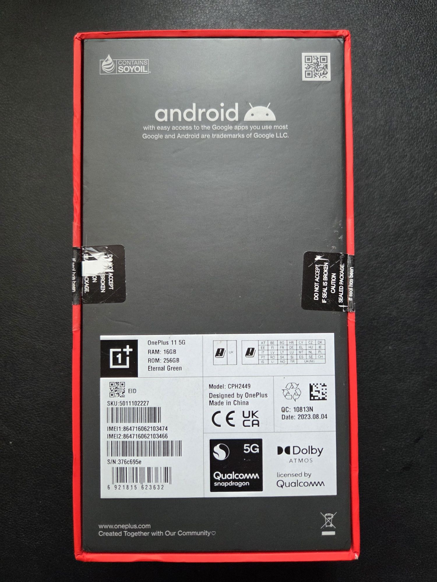 OnePlus 11 16/256GB Eternal Green Global 2SIM+eSIM CPH2449 +ориг.чехол