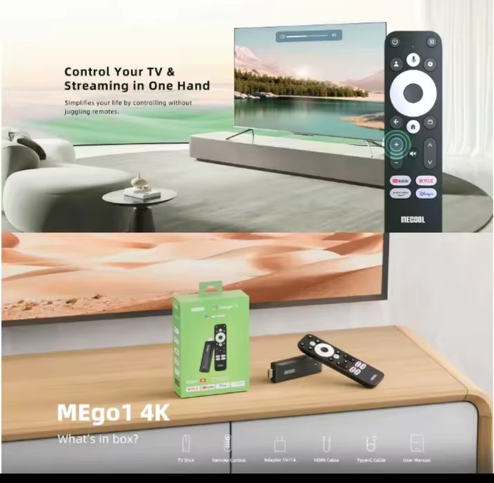 Mecool Mego1 4K Tv stick  сертифіковані Xiaomi Mi TV box 3gen Є кількі