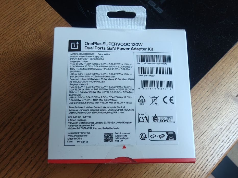 Oryginalna ładowarka OnePlus 120W Dual