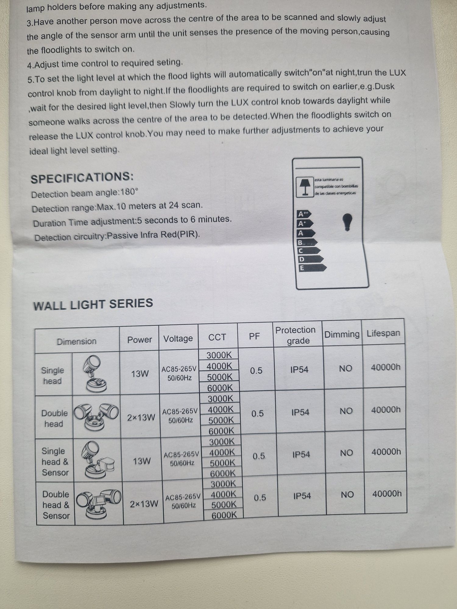 2x 13W LED lampa bezpieczeństwa