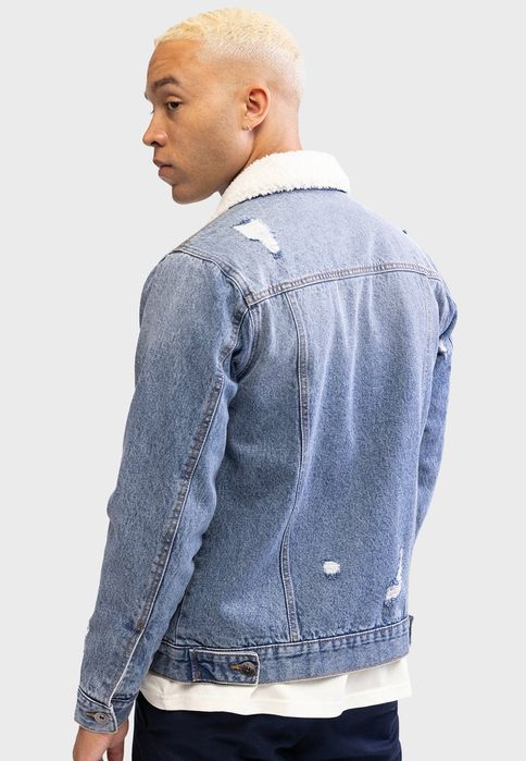 Kurtka jeansowa z przetarciami i kożuchem Redefined Rebel M