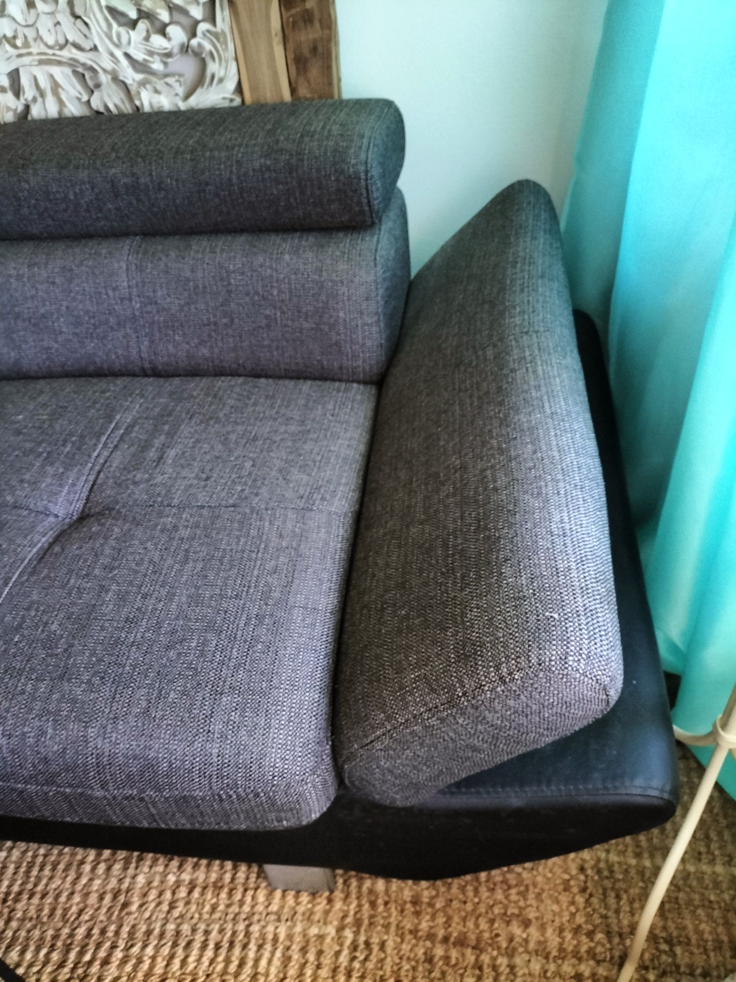 Sofá de canto ou chaise longue tecido castanho