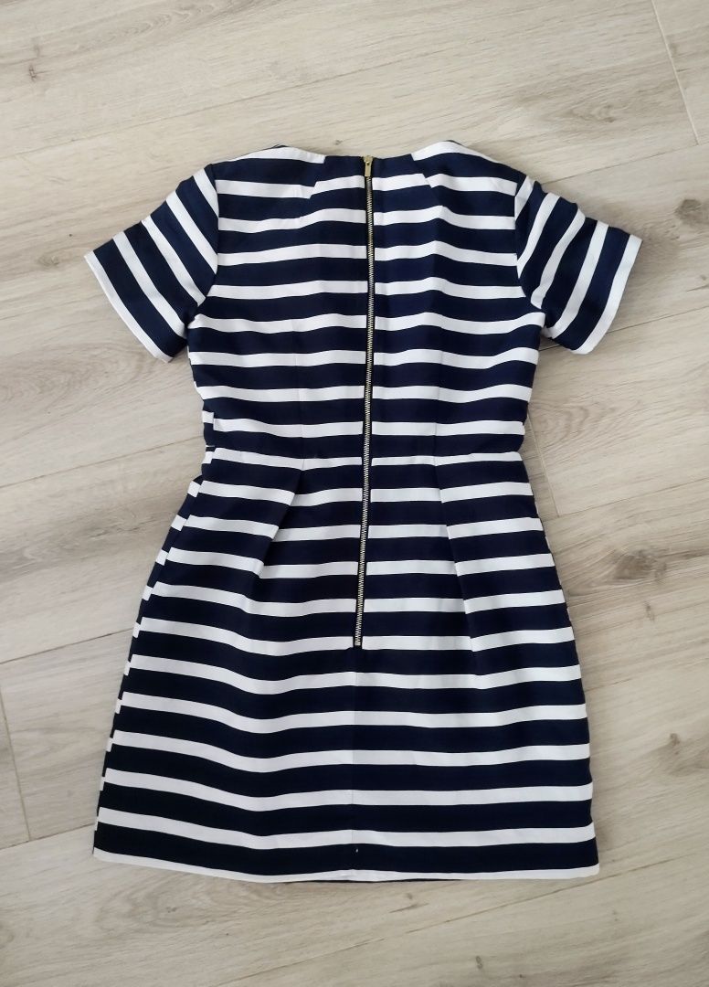 Elegancka letnia sukienka w paski, H&M, rozmiar 38.