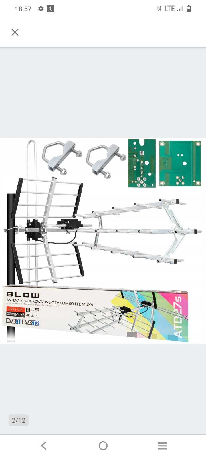 Antena Kierunkowa DVB-T2  Blow ATD27S Combo LTE + Zasilacz 12V