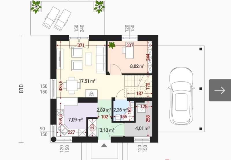 Sprzedam dom w stanie surowym  82 m pow użytk + 20 m wiata garażowa
