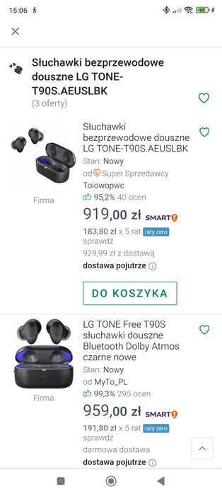 Nowe słuchawki LG