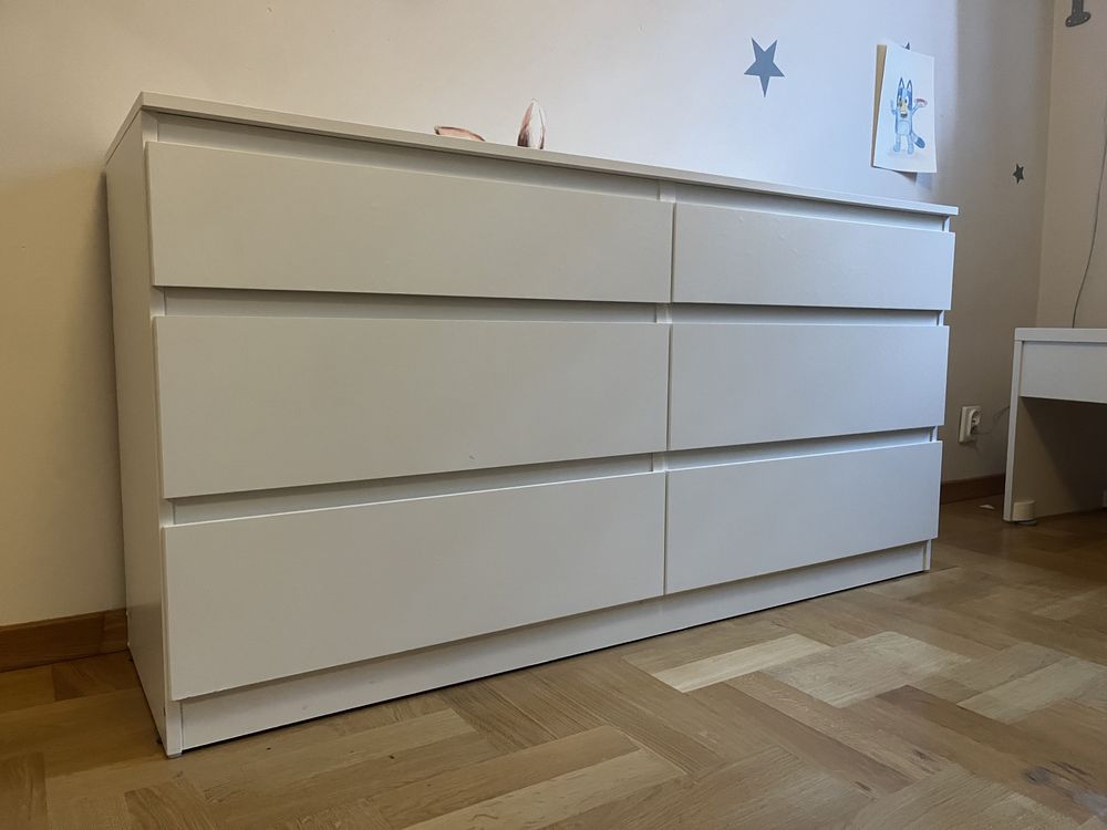 Komoda Kullen Ikea biała 6 szuflad 140x72 cm