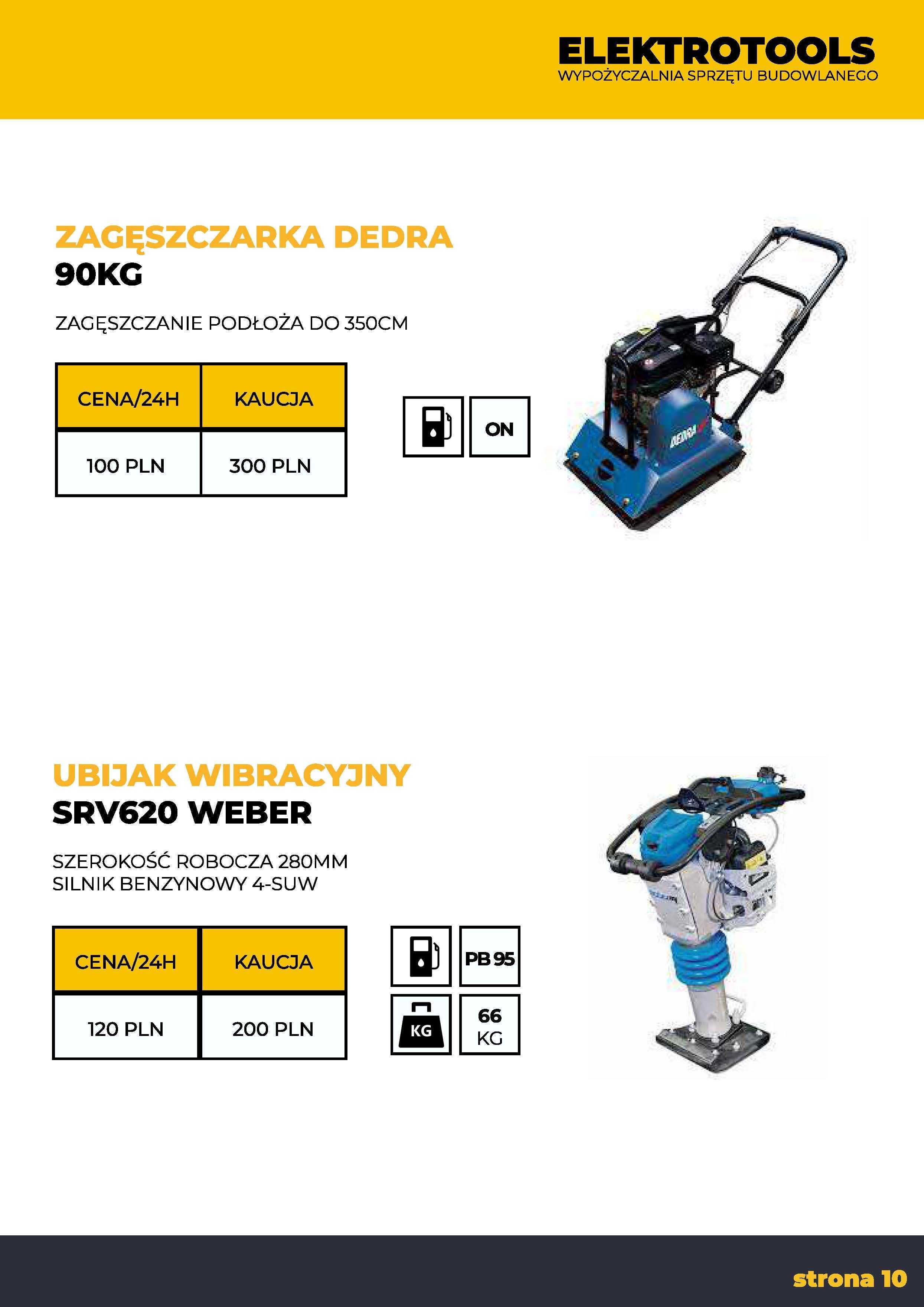 Wynajem, Wypożyczenie Zagęszczarka 100,150,500kg ubijak wibracyjny