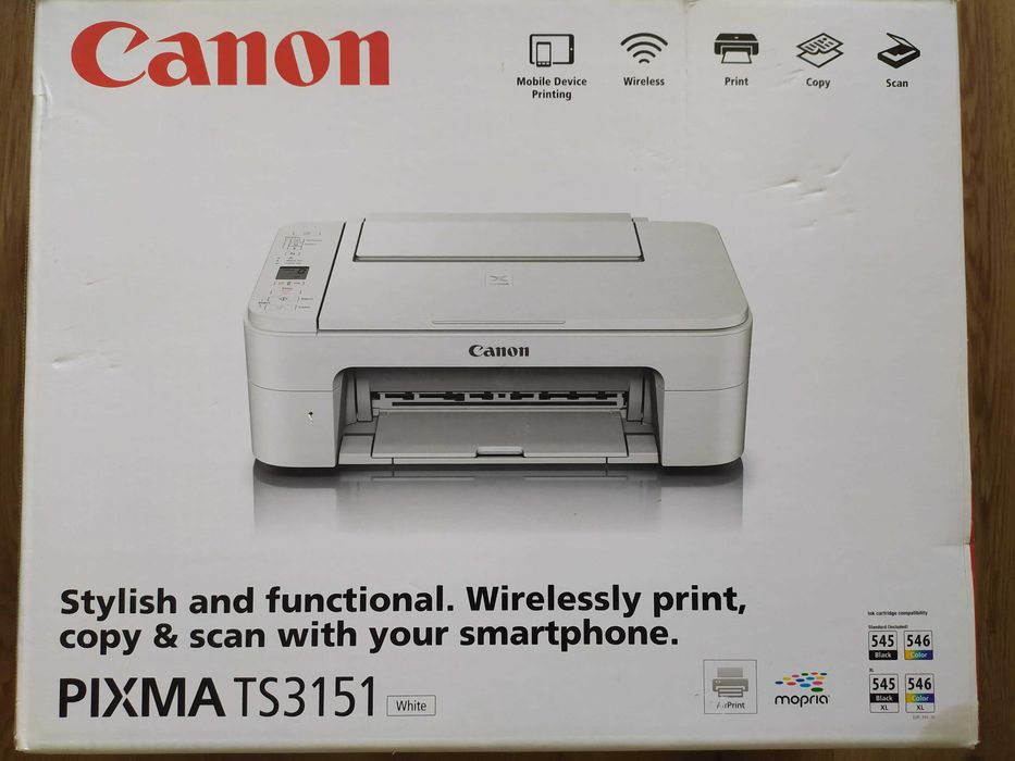 Drukarka skaner xero 3w1 wifi Canon Pixma TS3151 atramentowa biała