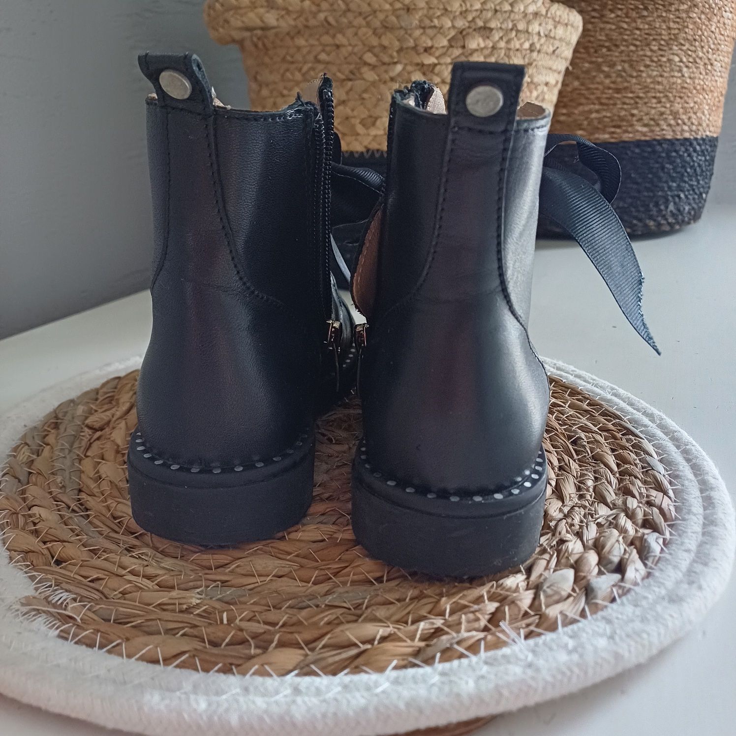 Skórzane botki wojas 29 wkładka 19cm