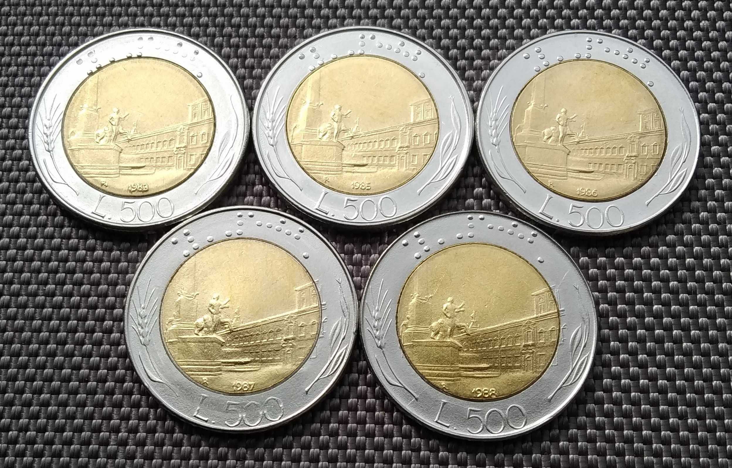 Коллекция  монет 500 лир Италии
