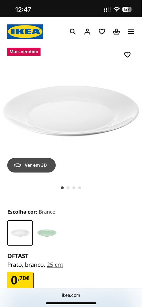 Pratos ikea brancos