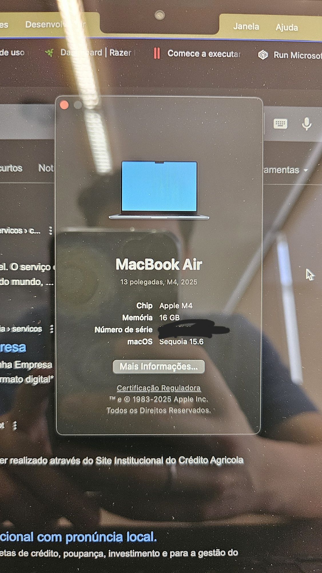 Mac book air M4 como novo