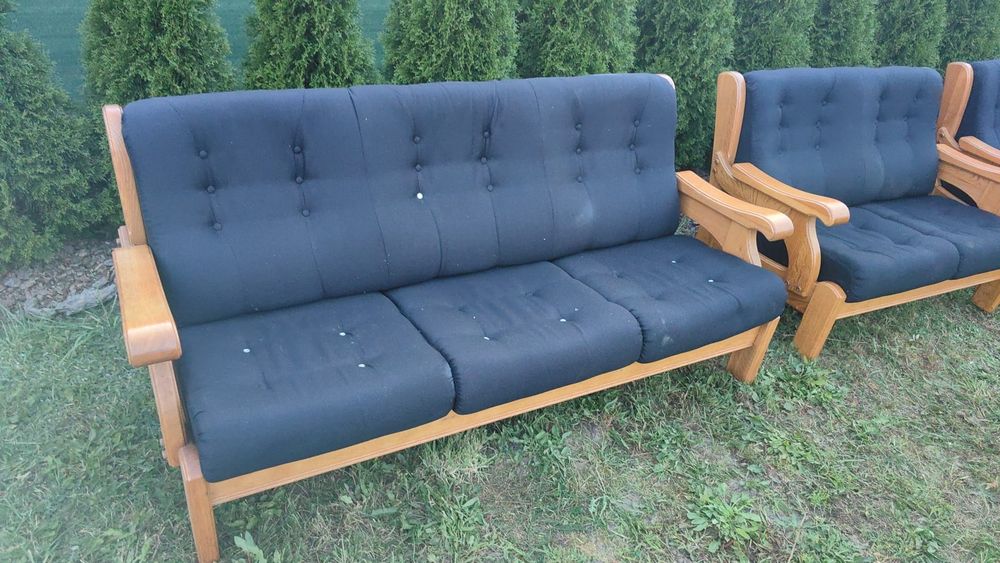 Komplet wypoczynkowy dębowy