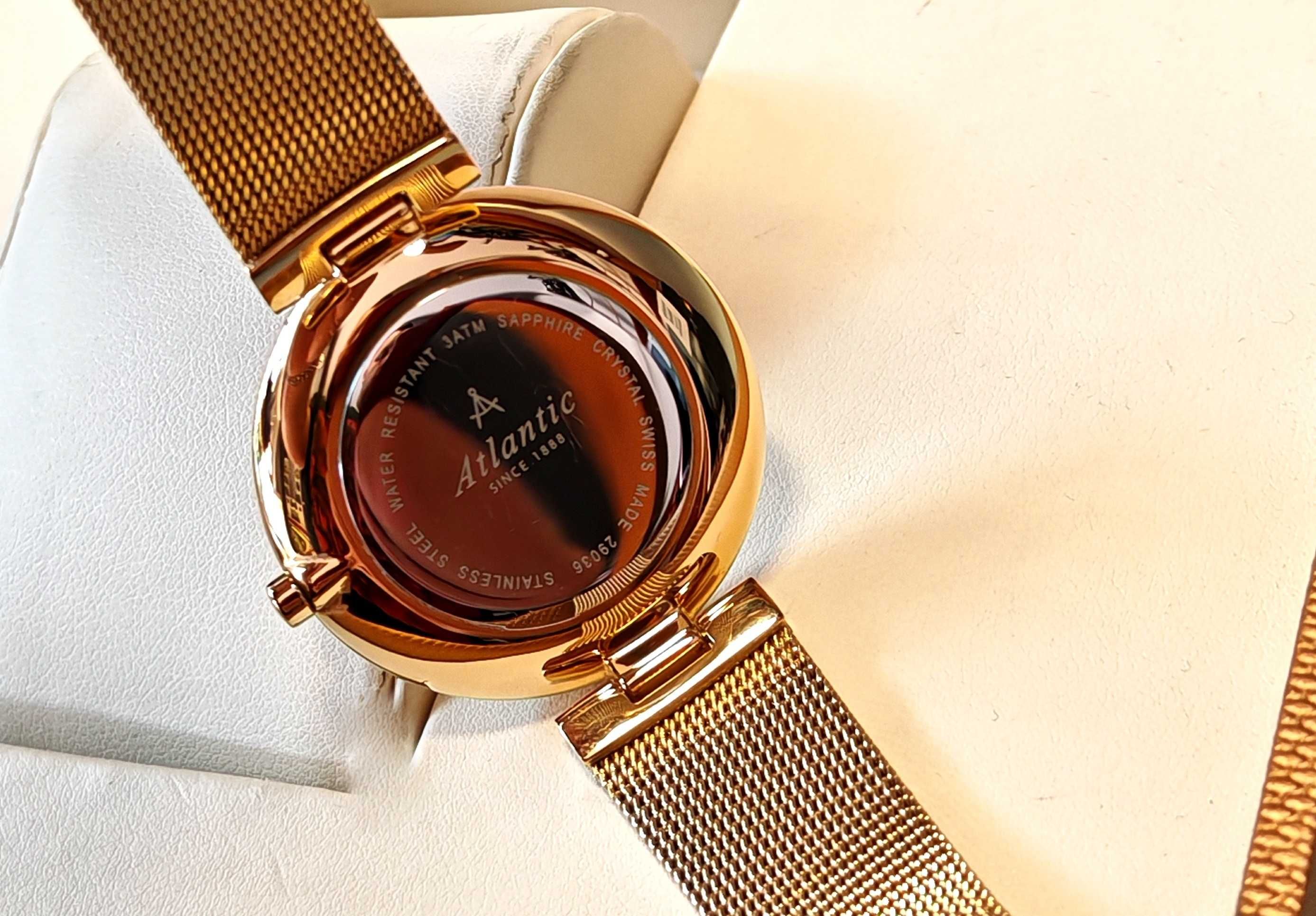 Zegarek Damski Atlantic Elegance 29036 Swiss Made Złoty Super Stan !