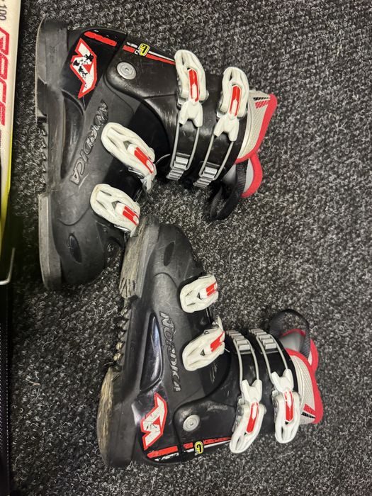 Zestaw Narty Junior Fischer 100cm + Buty Nordica 21.5cm + Kask Atomic