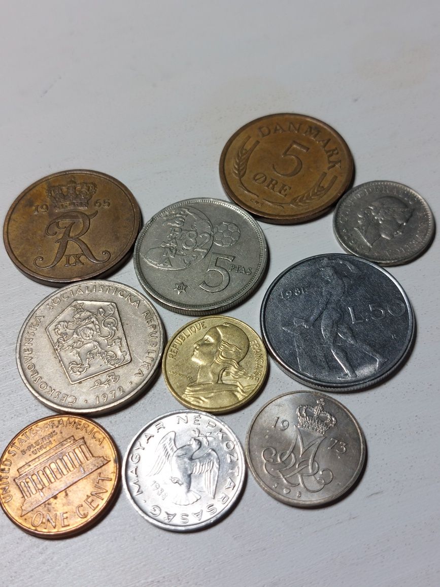 Zestaw monet pakiet zbiór kolekcja różne monety obiegowe