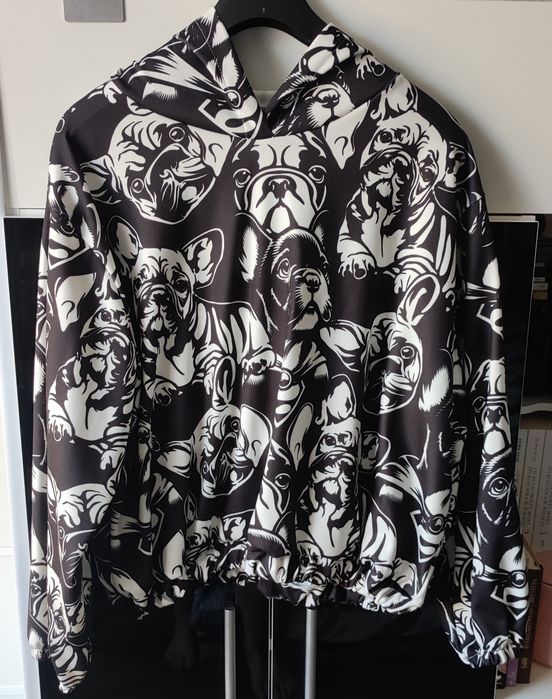 Włoska bluza z kapturem - buldog francuski - 2XL- 4XL ( Patrz wymiary