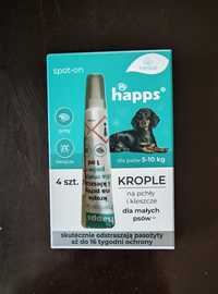 Happs krople przeciw kleszczom i pchłom dla małych psów  zestaw 4 sztu
