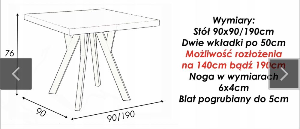 Solidny stół rozkładany DAB ARTISAN