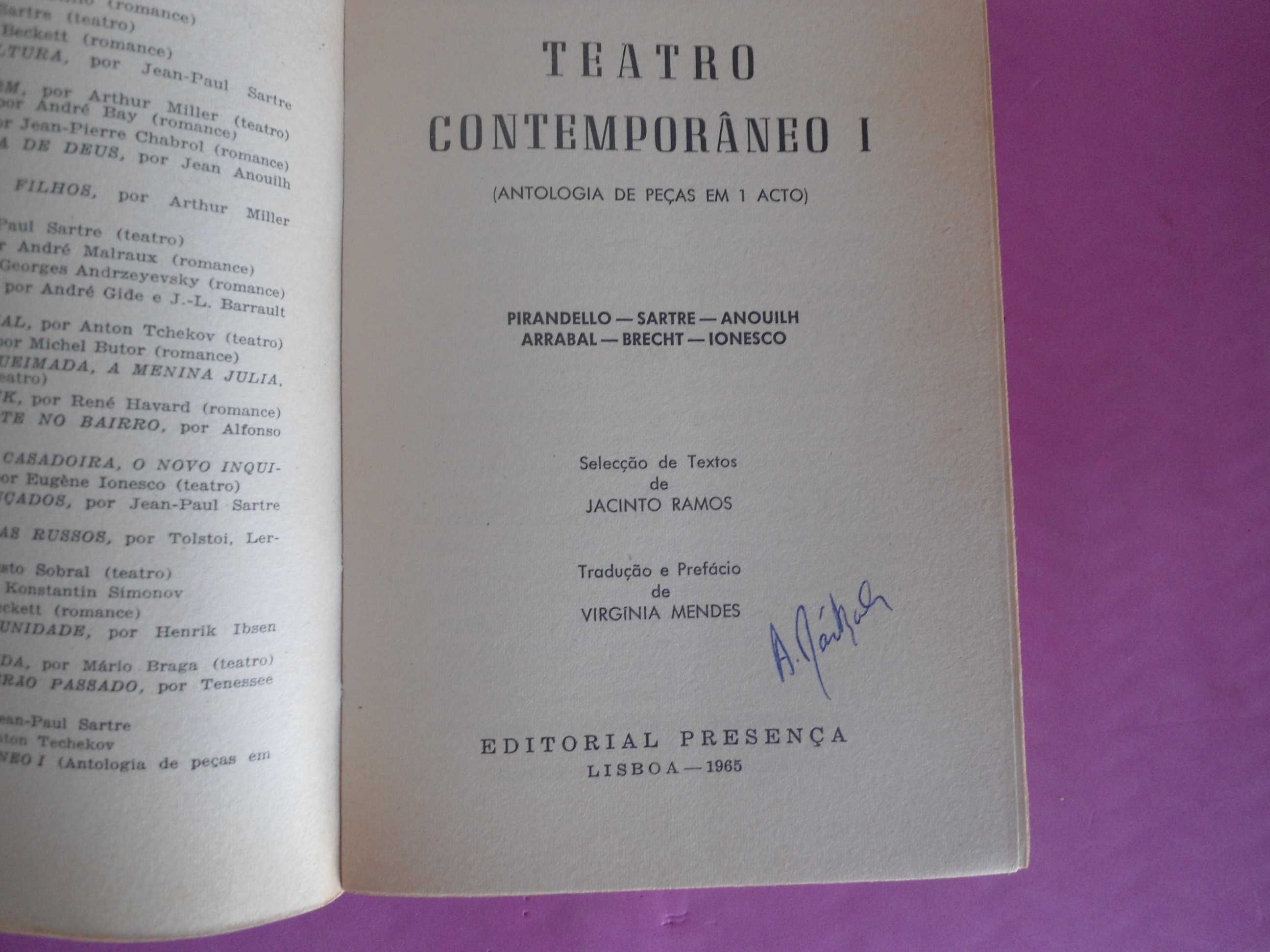 Teatro Contemporâneo I - Antologia de Teatro (1965)
