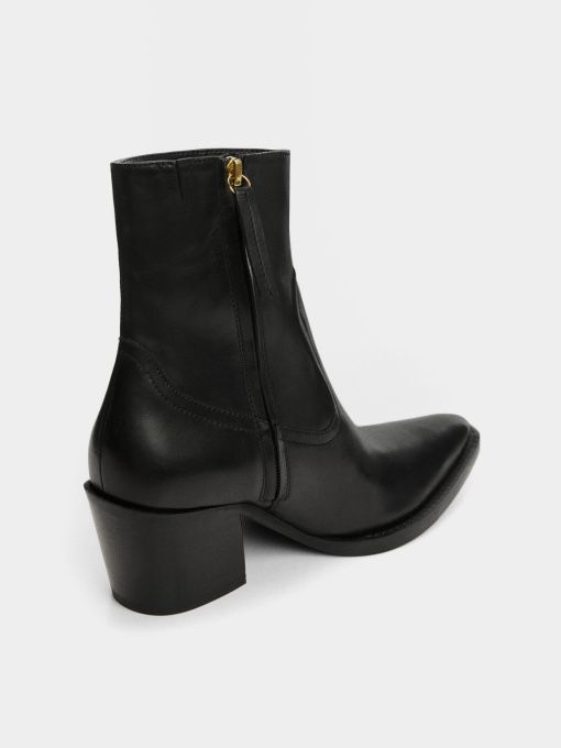 Стильні козаки Mango з натуральної шкіри