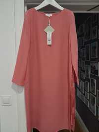 Jedwabna rozowa sukienka hobbs