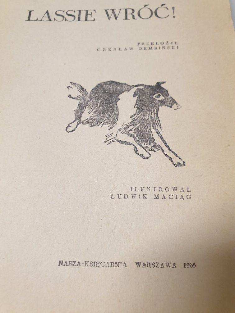 Stara Książka z 1965r. "Lassie wróć".