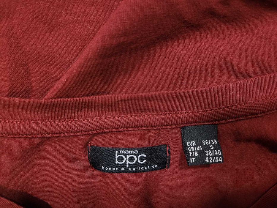 Nowa bordowa bawełniana ciążowa sukienka 36,S/38,M BonPrix Mama BPC